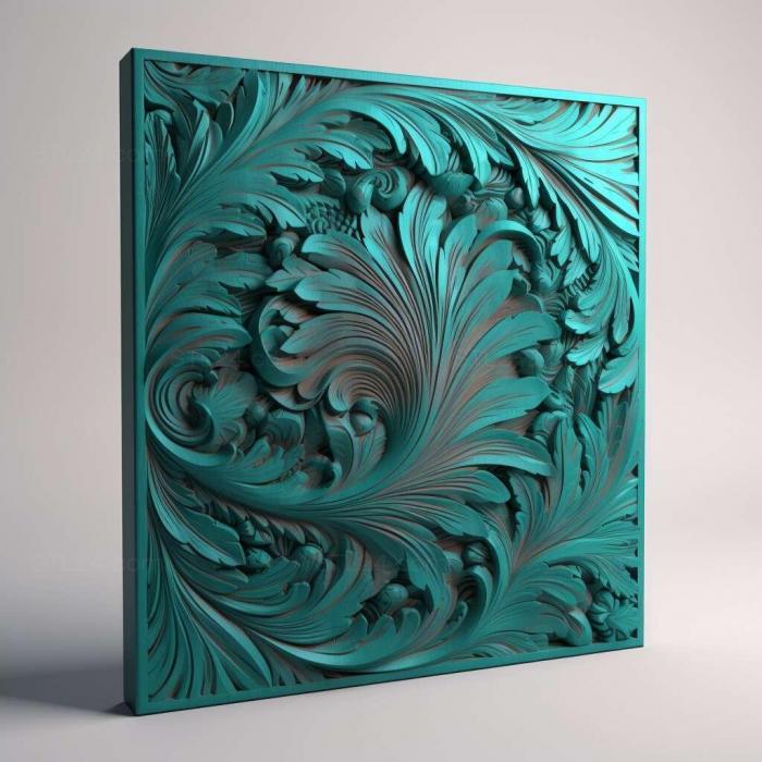 Patterns and decorations (Teal 3, PATTERN_2263) 3D models for cnc